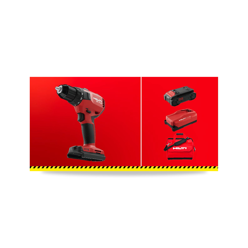 مثقاب ومفك براغي كهربائي/لاسلكي هيلتي (Hilti) موديل SF 4-22 (Drill Driver Set)