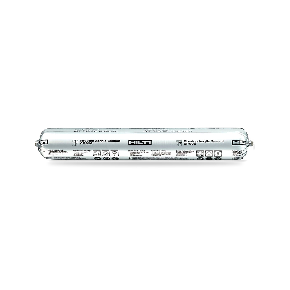 مانع وعازل انتشار الحريق والدخان للتمديدات (Firestop) هيلتي (Hilti) موديل CP 606 (Firestop acrylic sealant)