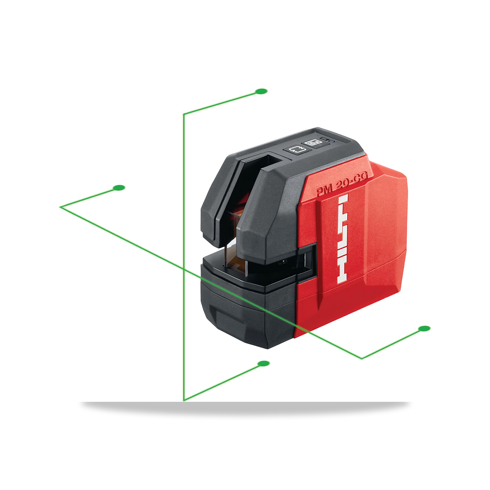 جهاز ميزان ليزر خطي ودوار للتسوية المساحية هيلتي (Hilti) موديل PM 20-CG (Plumb and cross line laser)