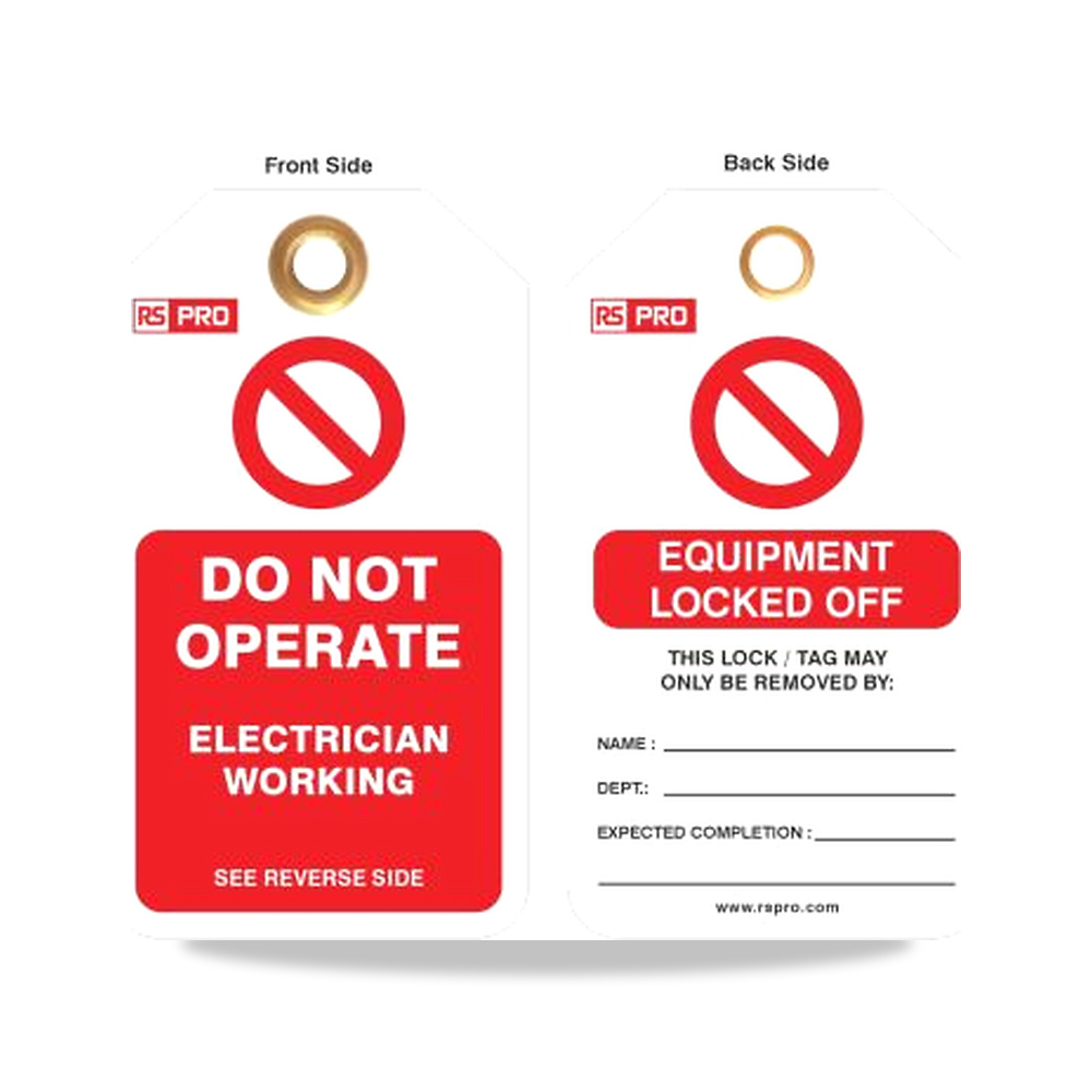 قفل وأداة عزل وتأمين مصادر الطاقة (Lockout) 143 مم 80 مم RS PRO موديل 710-503 - نوع الخامة Polyvinyl - اللون Red, White