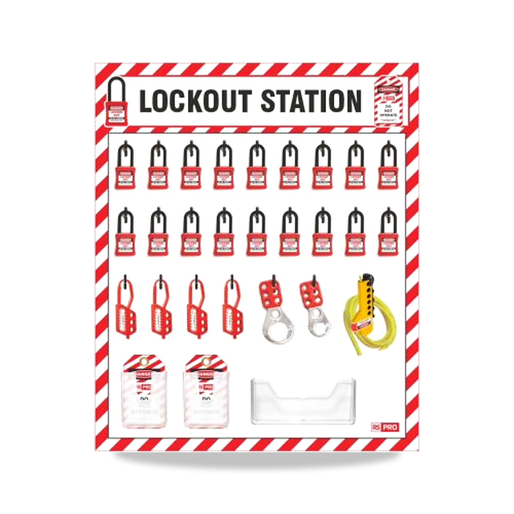 قفل وأداة عزل وتأمين مصادر الطاقة (Lockout) قفل تعليق أبيض 635 مم 762 مم RS PRO موديل 642-805