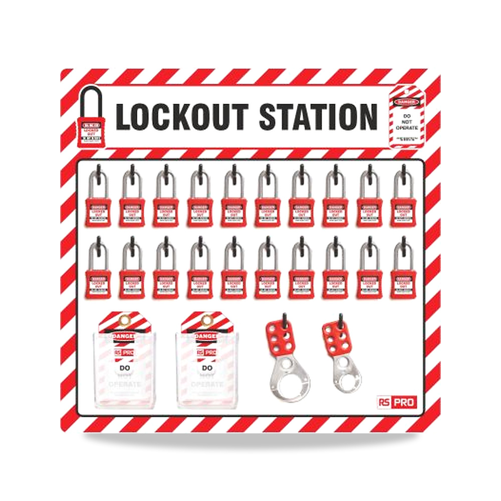 قفل وأداة عزل وتأمين مصادر الطاقة (Lockout) قفل تعليق أبيض 584 مم 559 مم RS PRO موديل 694-385