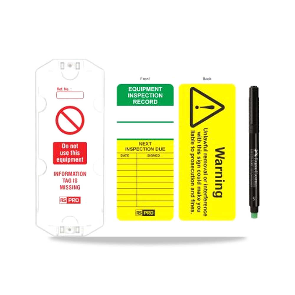 قفل وأداة عزل وتأمين مصادر الطاقة (Lockout) 208 مم 80 مم RS PRO موديل 710-501 - نوع الخامة ABS - اللون Green, White, Yellow
