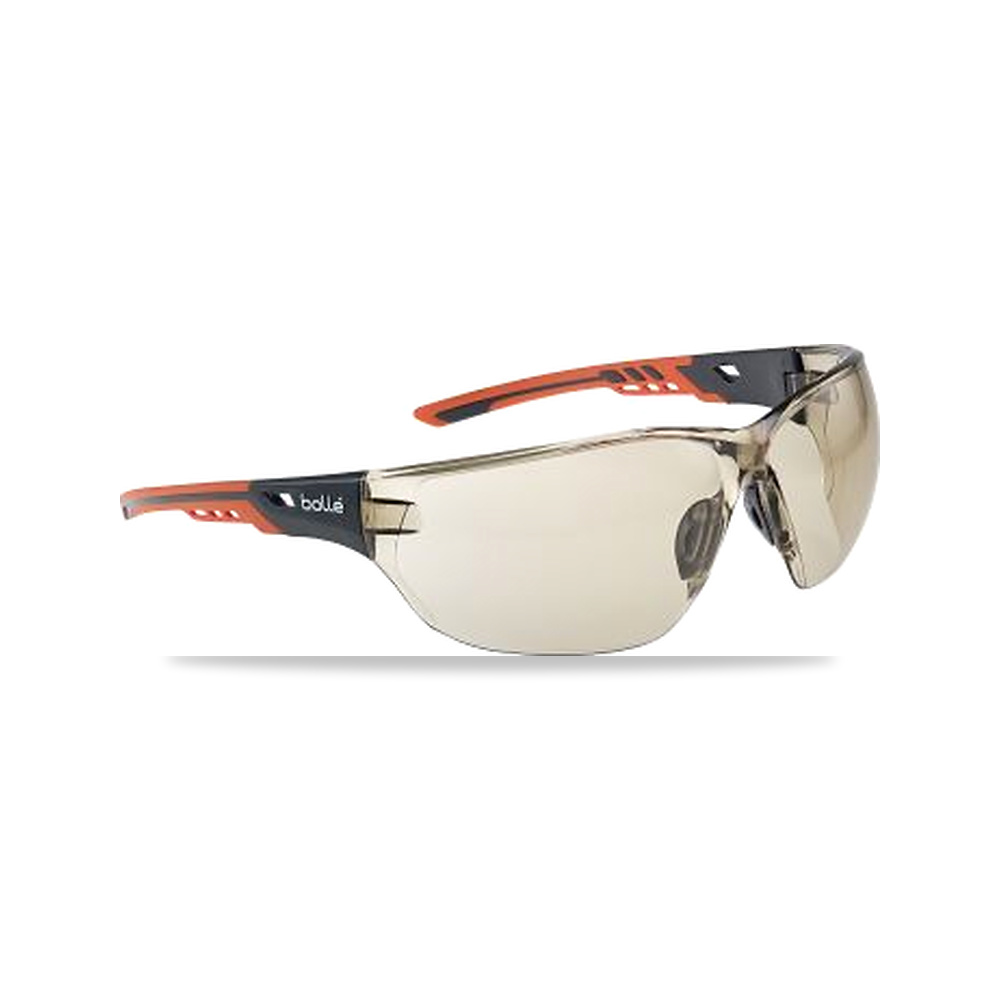 صورة منتج نظارة وقاية وسلامة مهنية بولي كربونات برتقالي Bolle Safety موديل NESSPCSP – اللون بني – اللون Black, Orange - كود الصنف reemco-2027-0013770 - ماركة يباع من خلال reemco - توريد وتصوير حصري لشركة ريمكو القابضة السعودية