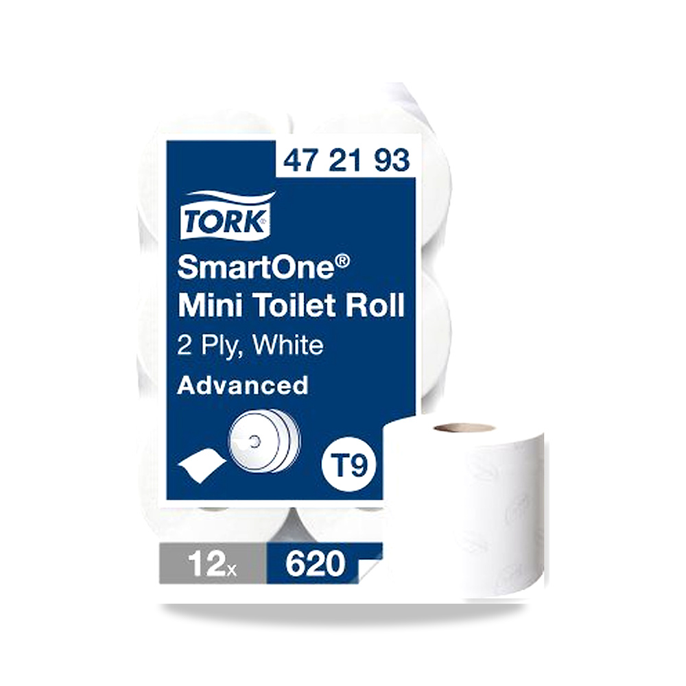 صورة منتج مناديل رول حمام وورق تواليت وتنشيف أبيض 149 مم 44 مم Tork موديل 472193 – المقاس Mini - كود الصنف reemco-2027-0036837 - ماركة يباع من خلال reemco - توريد وتصوير حصري لشركة ريمكو القابضة السعودية