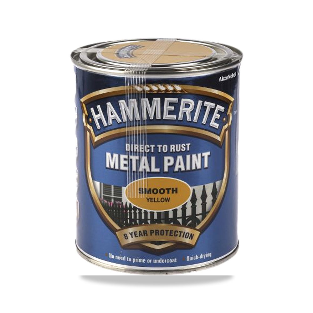 دهان وطلاء أصفر 750 مل Hammerite موديل 5092874 - التشطيب السطحي Smooth - المقاس 750 ml