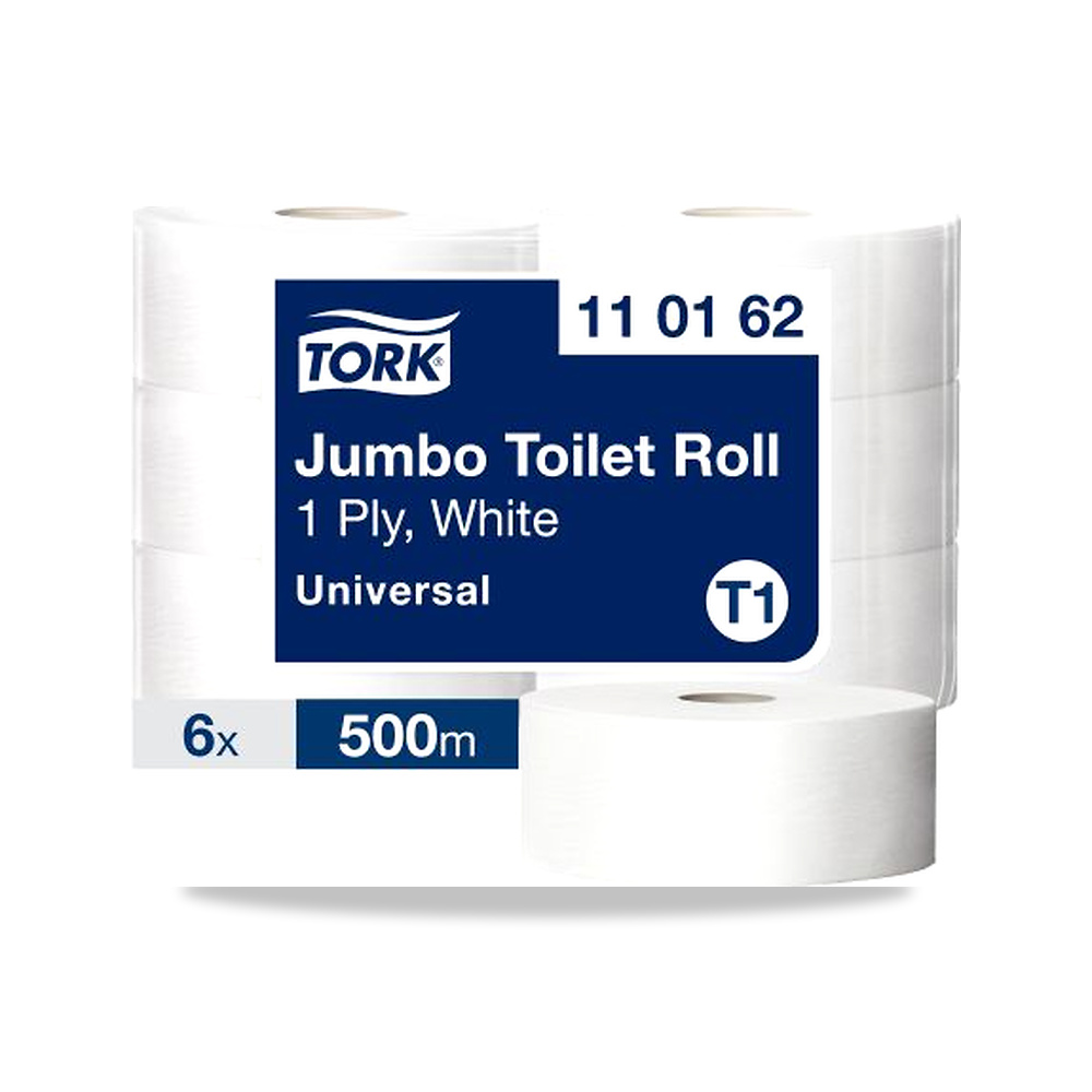 صورة منتج مناديل رول حمام وورق تواليت وتنشيف 260 مم 59 مم 500 متر Tork موديل 110162 – الطول 500m – المقاس Jumbo - كود الصنف reemco-2027-0037555 - ماركة يباع من خلال reemco - توريد وتصوير حصري لشركة ريمكو القابضة السعودية