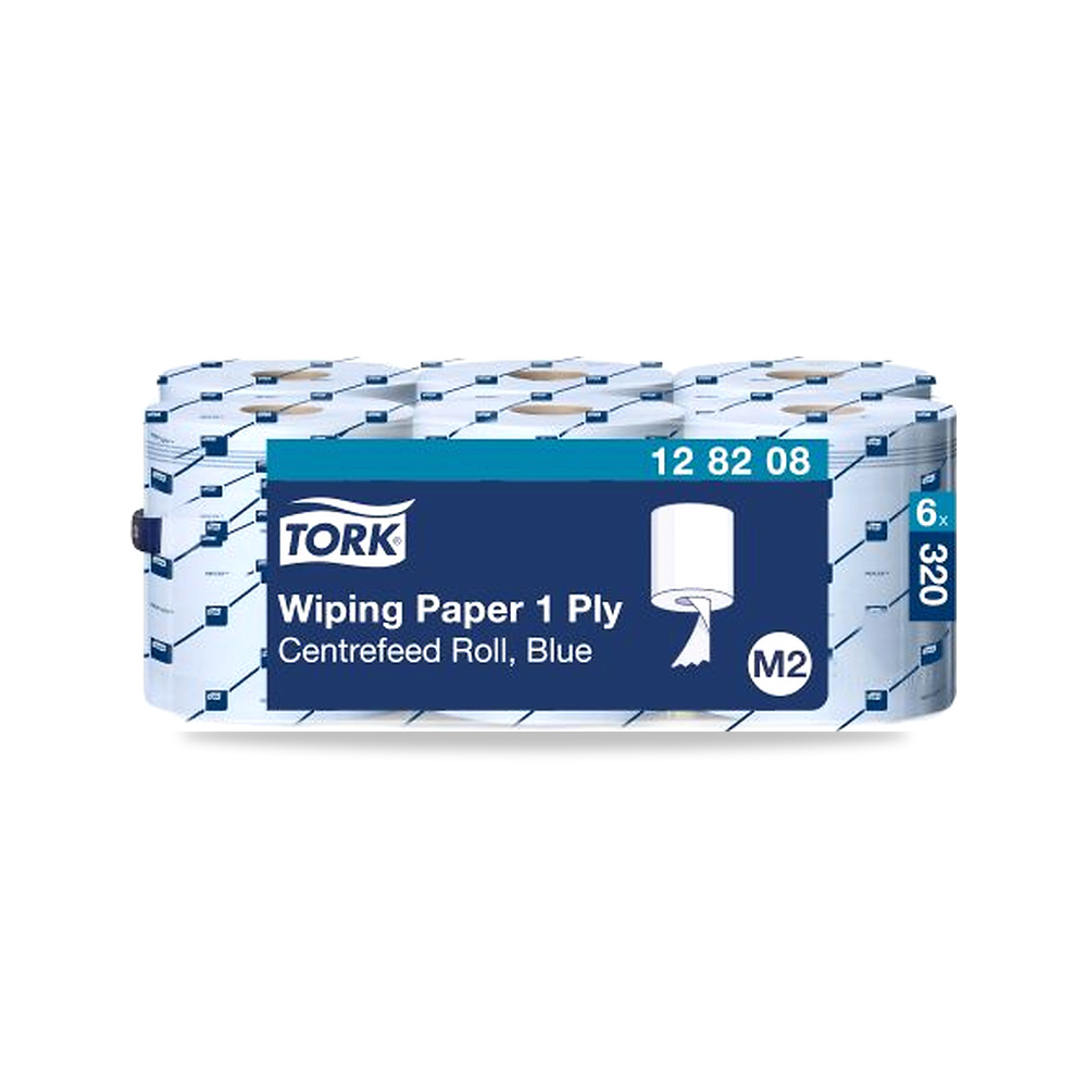 صورة منتج مناديل رول حمام وورق تواليت وتنشيف أزرق 200 مم 320 متر Tork موديل 128208 – 320 m x 200 مم – الطول 320m - كود الصنف reemco-2027-0039401 - ماركة يباع من خلال reemco - توريد وتصوير حصري لشركة ريمكو القابضة السعودية