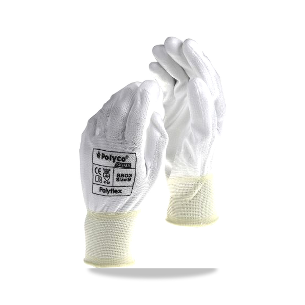 صورة منتج معدة وقاية وسلامة مهنية أبيض نايلون Polyco Healthline موديل 8802 – نوع الخامة Polyurethane - كود الصنف reemco-2027-0039892 - ماركة يباع من خلال reemco - توريد وتصوير حصري لشركة ريمكو القابضة السعودية