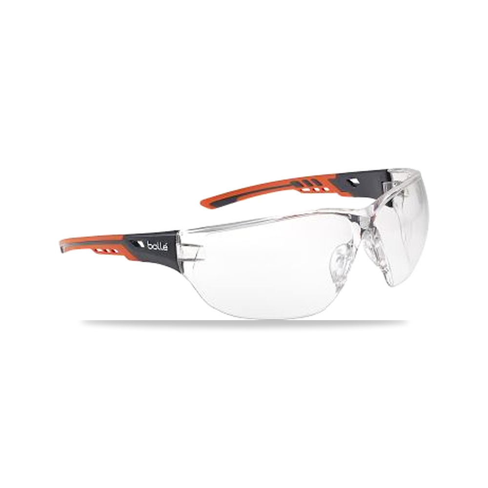 صورة منتج نظارة وقاية وسلامة مهنية شفاف أسود Bolle Safety موديل NESSPPSI – اللون Black, Orange – نوع الخامة بولي كربونات - كود الصنف reemco-2027-0055135 - ماركة يباع من خلال reemco - توريد وتصوير حصري لشركة ريمكو القابضة السعودية