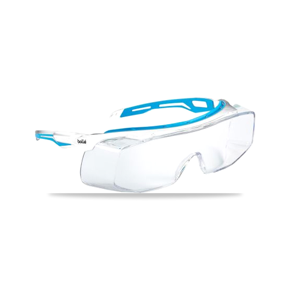 صورة منتج نظارة وقاية وسلامة مهنية شفاف أزرق Bolle Safety موديل PSOTRYO014 – اللون Blue, White – نوع الخامة بولي كربونات - كود الصنف reemco-2027-0055142 - ماركة يباع من خلال reemco - توريد وتصوير حصري لشركة ريمكو القابضة السعودية