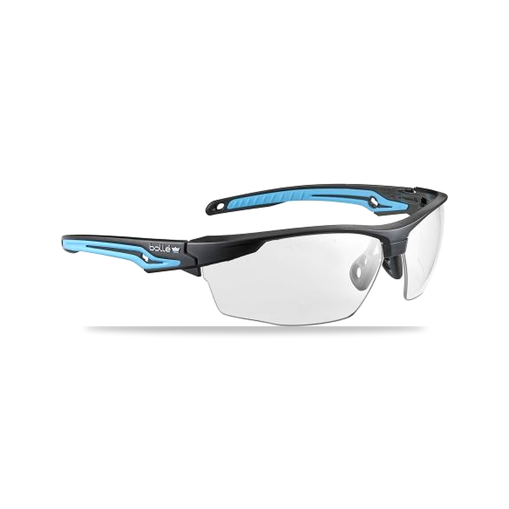 صورة منتج نظارة وقاية وسلامة مهنية شفاف أسود Bolle Safety موديل TRYONN10E – اللون Black, Blue – نوع الخامة بولي كربونات - كود الصنف reemco-2027-0055182 - ماركة يباع من خلال reemco - توريد وتصوير حصري لشركة ريمكو القابضة السعودية