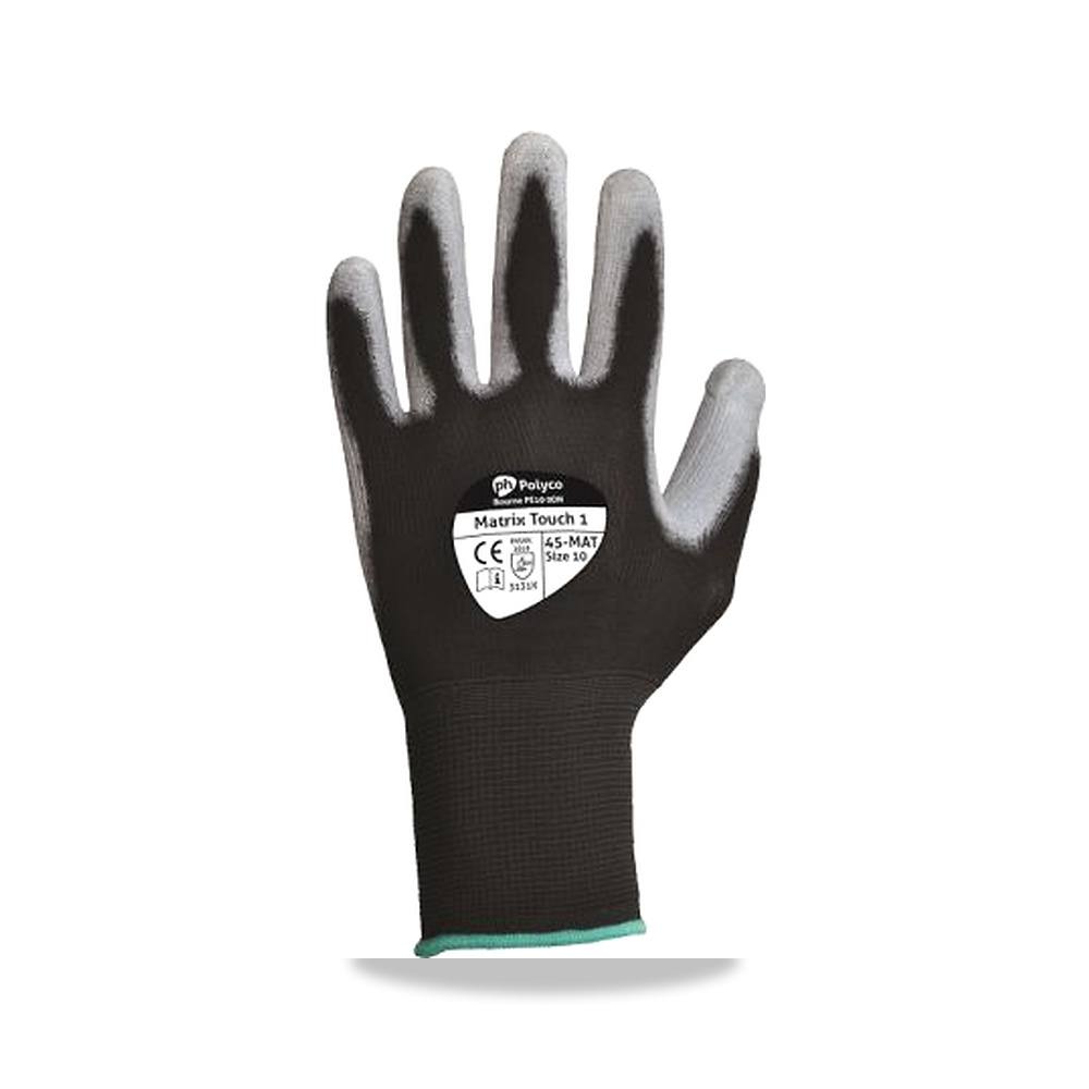 صورة منتج معدة وقاية وسلامة مهنية أسود Polyco Healthline موديل 45-MAT – 08 – نوع الخامة Polyurethane - كود الصنف reemco-2027-0094432 - ماركة يباع من خلال reemco - توريد وتصوير حصري لشركة ريمكو القابضة السعودية