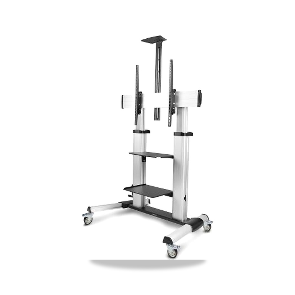محمول أرضي قائم عربة يدوية 100 بوصة StarTech.com موديل 1110C-MOBILE-TV-CART - نوع الخامة Steel, Plastic, Aluminium - اللون Silver, Black