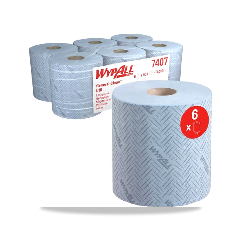 صورة منتج مناديل رول حمام وورق تواليت وتنشيف 380 X 195 مم 195 مم WYPALL موديل 7407 – 380 مم – اللون أزرق - كود الصنف reemco-2027-0114218 - ماركة يباع من خلال reemco - توريد وتصوير حصري لشركة ريمكو القابضة السعودية