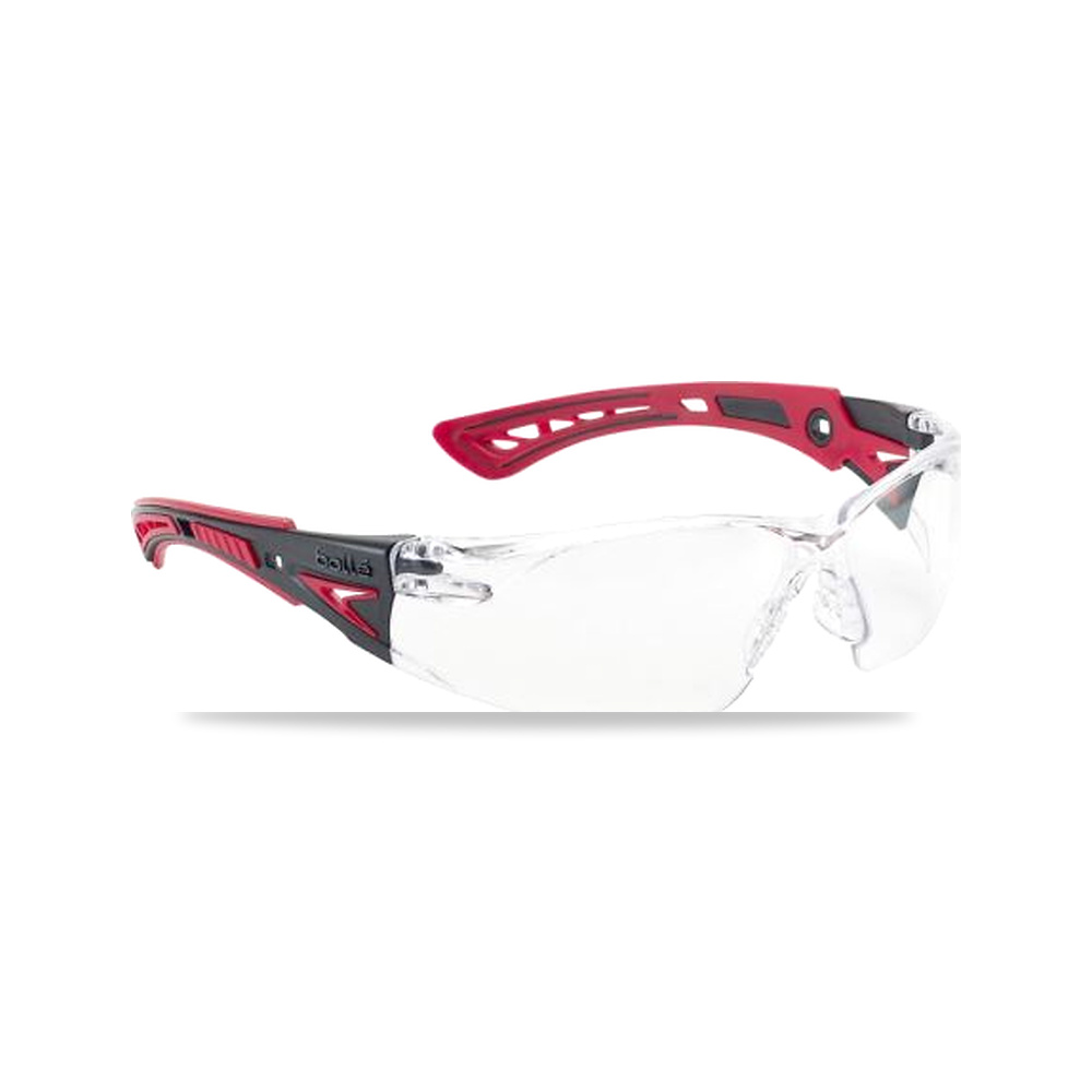 صورة منتج نظارة وقاية وسلامة مهنية شفاف أسود Bolle Safety موديل PSSRUSP073 – اللون Black, Red – نوع الخامة بولي كربونات - كود الصنف reemco-2027-0116568 - ماركة يباع من خلال reemco - توريد وتصوير حصري لشركة ريمكو القابضة السعودية