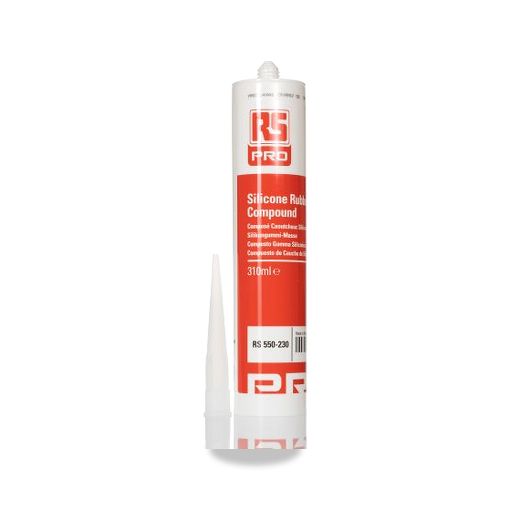 صورة منتج معجون وعازل مانع للتسرب مطاط سيليكون شفاف 310 مل RS PRO موديل 550-230 – المقاس 310 ml - كود الصنف reemco-2027-0133524 - ماركة يباع من خلال reemco - توريد وتصوير حصري لشركة ريمكو القابضة السعودية