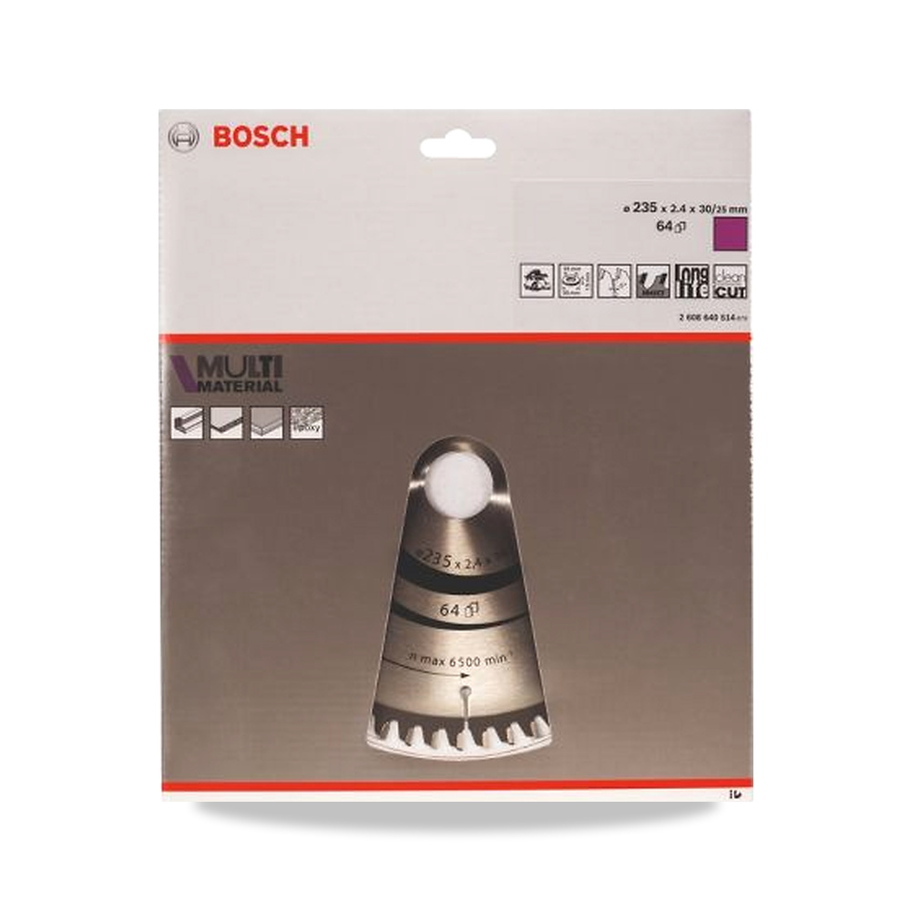 صورة منتج منشار دائري كهربائي شفرة وسلاح قطع 235 مم Bosch موديل 2608640514 – 30 مم – نوع الخامة Carbide - كود الصنف reemco-2027-0172709 - ماركة يباع من خلال reemco - توريد وتصوير حصري لشركة ريمكو القابضة السعودية