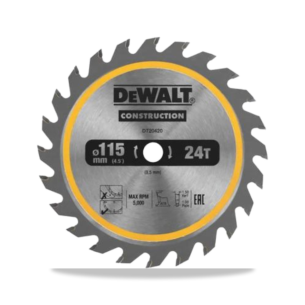 صورة منتج منشار دائري كهربائي خشب شفرة وسلاح قطع 115 مم DeWALT موديل DT20420-QZ – 9.5 مم – نوع الخامة Carbide - كود الصنف reemco-2027-0224906 - ماركة يباع من خلال reemco - توريد وتصوير حصري لشركة ريمكو القابضة السعودية