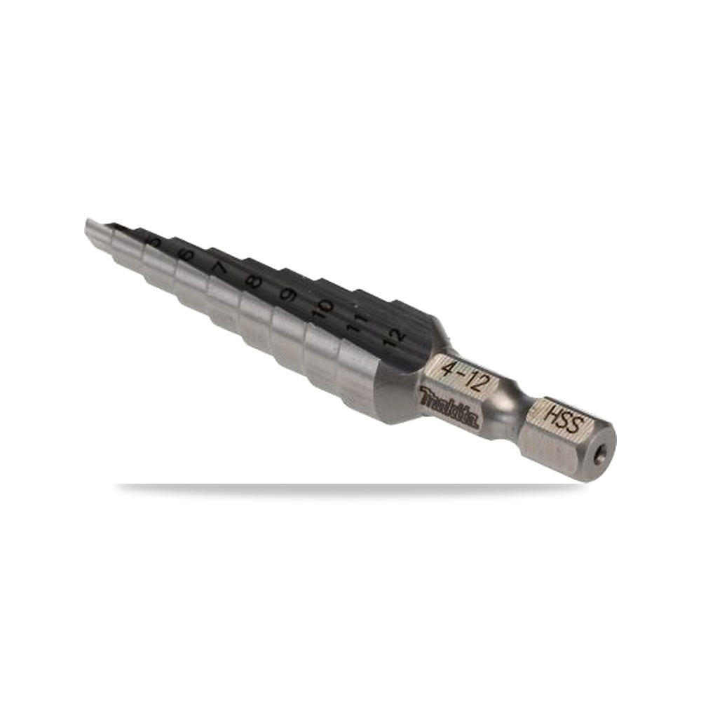 صورة منتج ريشة وبنطة ثقب 12 مم 0.25 بوصة Makita موديل D-40082 – 4 to 12 مم – نوع الخامة HSS - كود الصنف reemco-2027-0231612 - ماركة يباع من خلال reemco - توريد وتصوير حصري لشركة ريمكو القابضة السعودية
