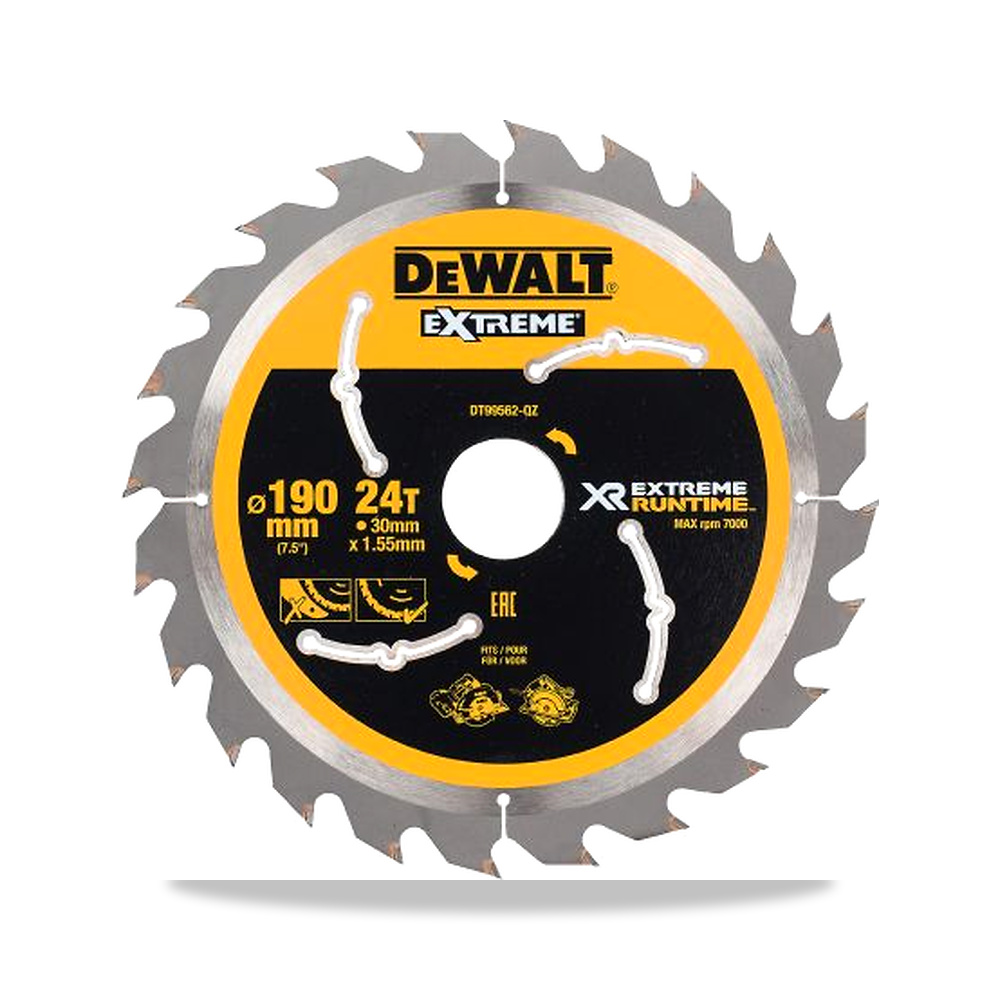 صورة منتج منشار دائري كهربائي خشب شفرة وسلاح قطع 190 مم DeWALT موديل DT99562-QZ – 30 مم – نوع الخامة Tungsten Carbide - كود الصنف reemco-2027-0240152 - ماركة يباع من خلال reemco - توريد وتصوير حصري لشركة ريمكو القابضة السعودية