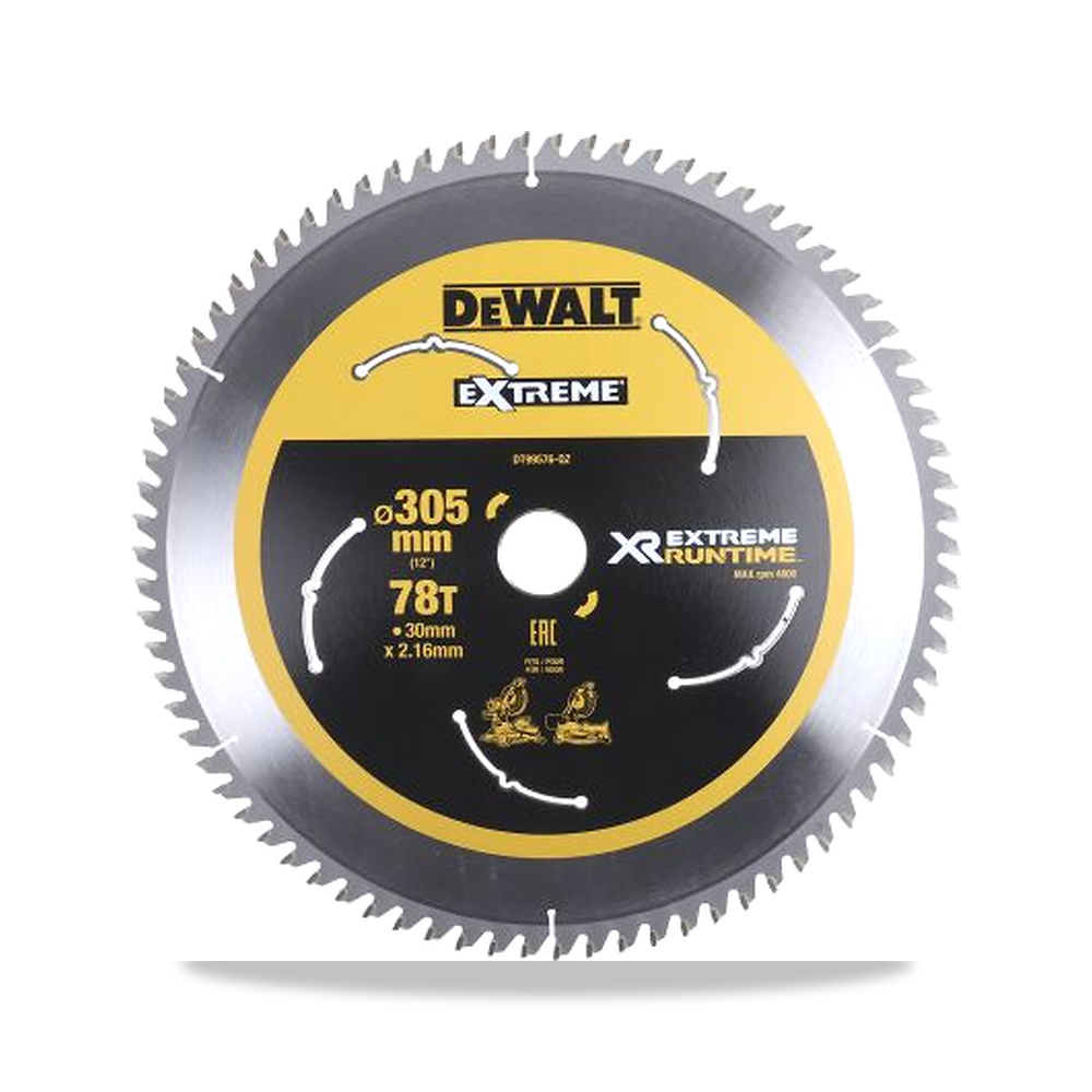 صورة منتج منشار دائري كهربائي خشب شفرة وسلاح قطع 305 مم DeWALT موديل DT99576-QZ – 30 مم – نوع الخامة Tungsten Carbide - كود الصنف reemco-2027-0240501 - ماركة يباع من خلال reemco - توريد وتصوير حصري لشركة ريمكو القابضة السعودية