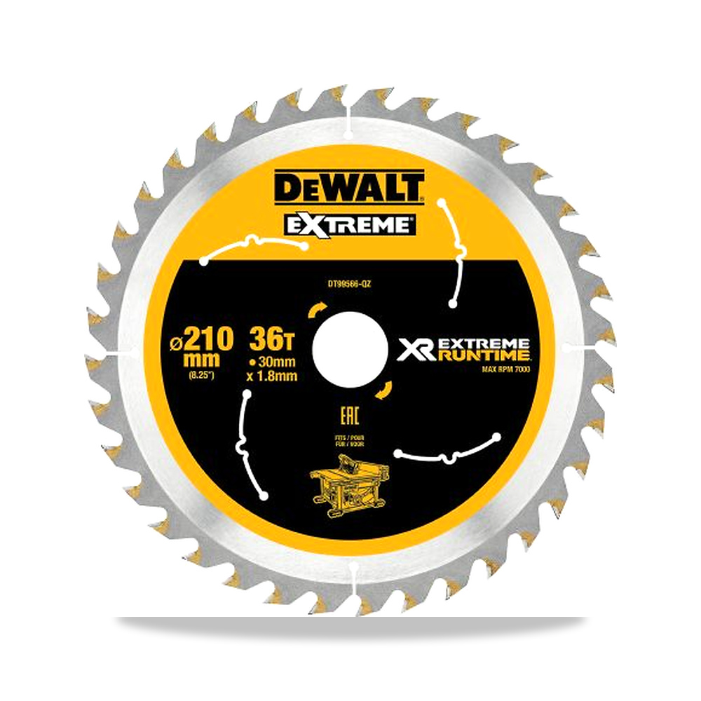 صورة منتج منشار دائري كهربائي خشب شفرة وسلاح قطع 210 مم DeWALT موديل DT99566-QZ – 30 مم – نوع الخامة Tungsten Carbide - كود الصنف reemco-2027-0242882 - ماركة يباع من خلال reemco - توريد وتصوير حصري لشركة ريمكو القابضة السعودية
