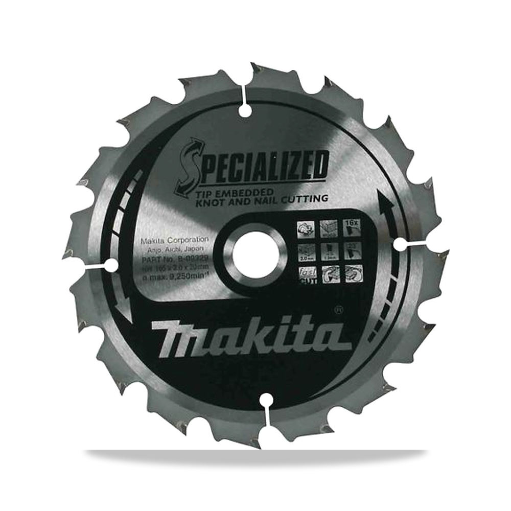 صورة منتج منشار دائري كهربائي خشب شفرة وسلاح قطع 165 مم 20 مم Makita موديل B-33037 – نوع الخامة Tungsten Carbide - كود الصنف reemco-2027-0247948 - ماركة يباع من خلال reemco - توريد وتصوير حصري لشركة ريمكو القابضة السعودية