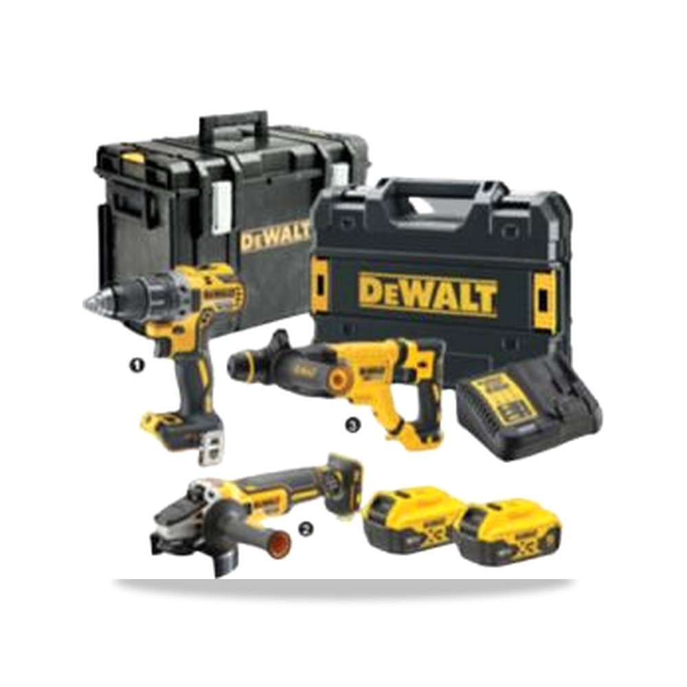 صورة منتج مثقاب دريل مطرقي دوار (هيلتي) لاسلكي بدون فحمات (Brushless) 18 فولت 13 مم 125 مم DeWALT موديل DCK327P2T-QW - كود الصنف reemco-2027-0251457 - ماركة يباع من خلال reemco - توريد وتصوير حصري لشركة ريمكو القابضة السعودية