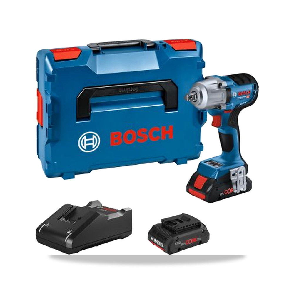 صورة منتج مفتاح ربط صدمي (Impact Wrench) لاسلكي برغي ومسمار قلاووظ 18 فولت 4 أمبير ساعة 2 بوصة Bosch موديل 06019K4002 - كود الصنف reemco-2027-0261442 - ماركة يباع من خلال reemco - توريد وتصوير حصري لشركة ريمكو القابضة السعودية