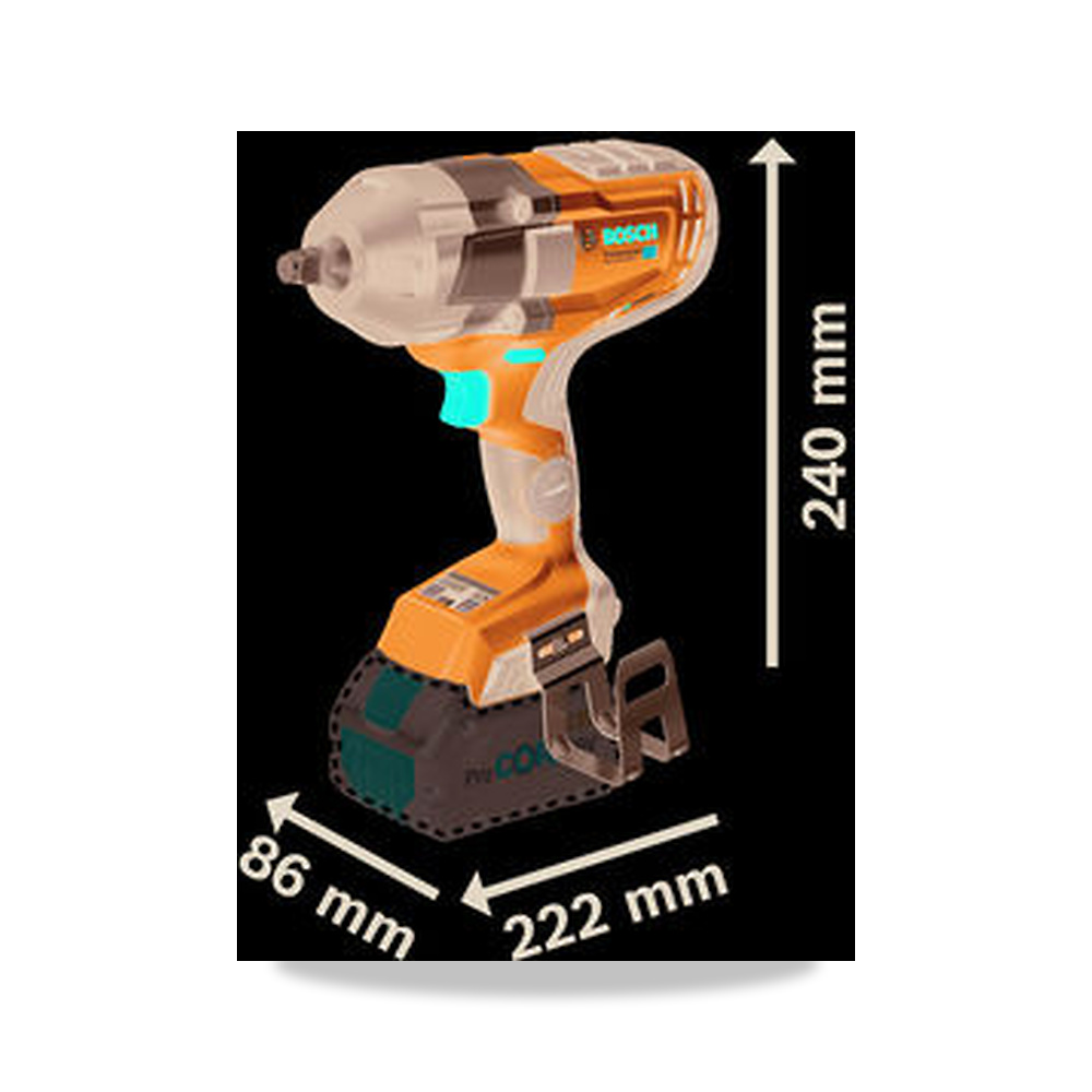 صورة منتج مفتاح ربط صدمي (Impact Wrench) لاسلكي قابل للتعديل 18 فولت 5.5 أمبير ساعة Bosch موديل 06019J8001 - كود الصنف reemco-2027-0264349 - ماركة يباع من خلال reemco - توريد وتصوير حصري لشركة ريمكو القابضة السعودية