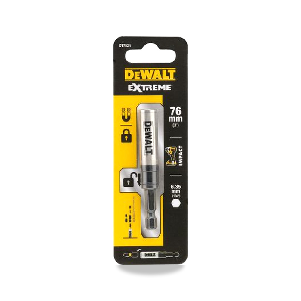 صورة منتج لقمة ورأس مفك حامل 76 مم 4 بوصة DeWALT موديل DT7524-QZ – 1/4 بوصة – نوع الخامة ستانلس ستيل مقاوم للصدأ - كود الصنف reemco-2027-0266037 - ماركة يباع من خلال reemco - توريد وتصوير حصري لشركة ريمكو القابضة السعودية