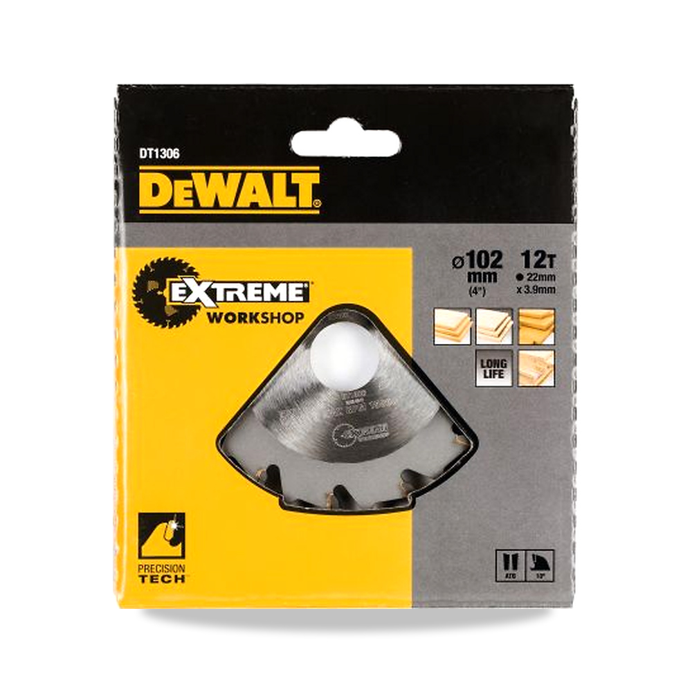 صورة منتج منشار دائري كهربائي خشب شفرة وسلاح قطع 102 مم DeWALT موديل DT1306-QZ – نوع الخامة Carbide - كود الصنف reemco-2027-0266076 - ماركة يباع من خلال reemco - توريد وتصوير حصري لشركة ريمكو القابضة السعودية