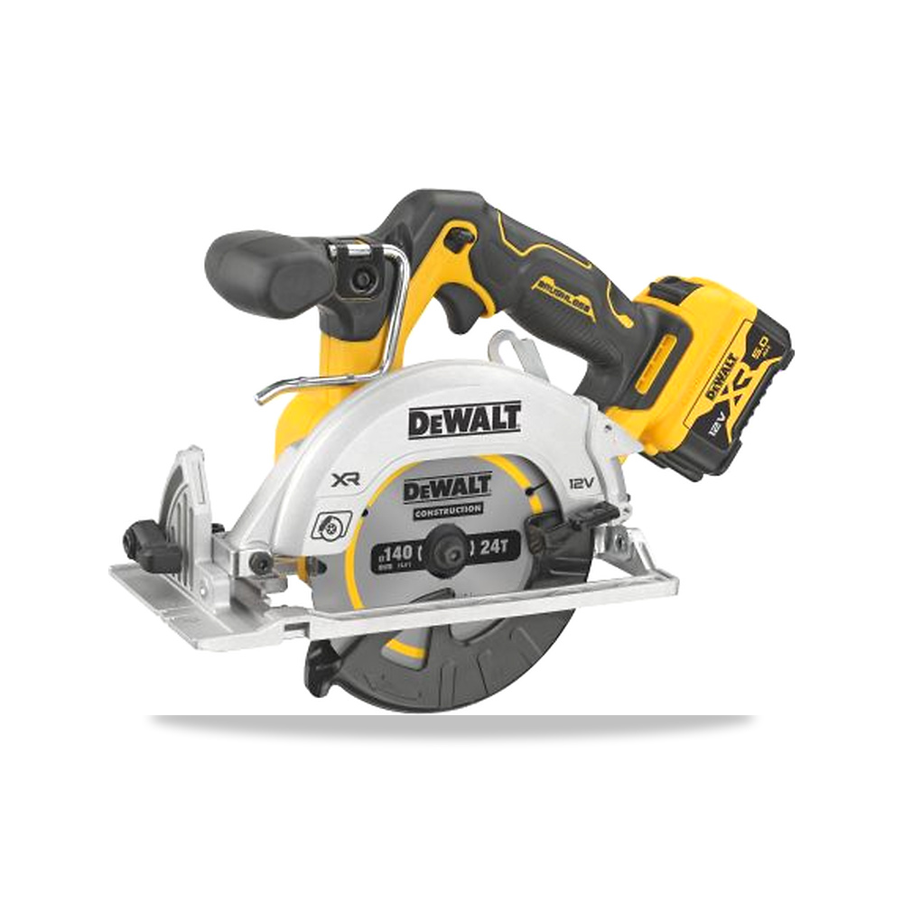 صورة منتج منشار دائري كهربائي منشار قطع بدون فحمات (Brushless) 12 فولت 140 مم 20 مم DeWALT موديل DCS512P2-GB - كود الصنف reemco-2027-0266087 - ماركة يباع من خلال reemco - توريد وتصوير حصري لشركة ريمكو القابضة السعودية