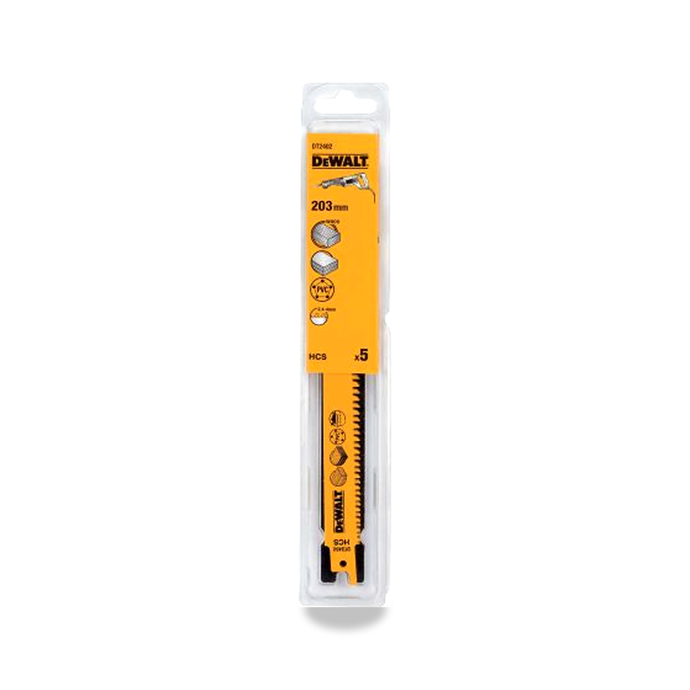 صورة منتج منشار ترددي (منشار سيف) شفرة وسلاح قطع 203 مم DeWALT موديل DT2402-QZ – نوع الخامة High Carbon Steel - كود الصنف reemco-2027-0266364 - ماركة يباع من خلال reemco - توريد وتصوير حصري لشركة ريمكو القابضة السعودية