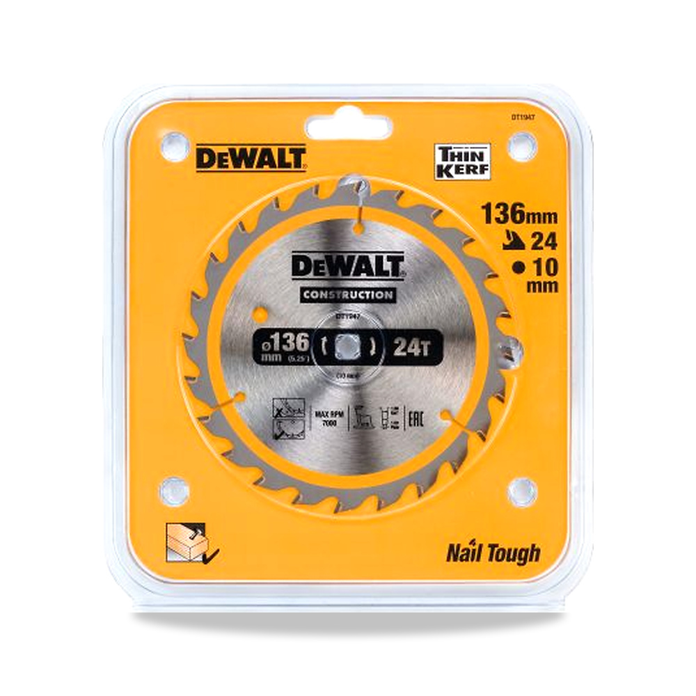 صورة منتج منشار دائري كهربائي شفرة وسلاح قطع 136 مم DeWALT موديل DT1947-QZ – 10 مم – نوع الخامة Carbide - كود الصنف reemco-2027-0266379 - ماركة يباع من خلال reemco - توريد وتصوير حصري لشركة ريمكو القابضة السعودية