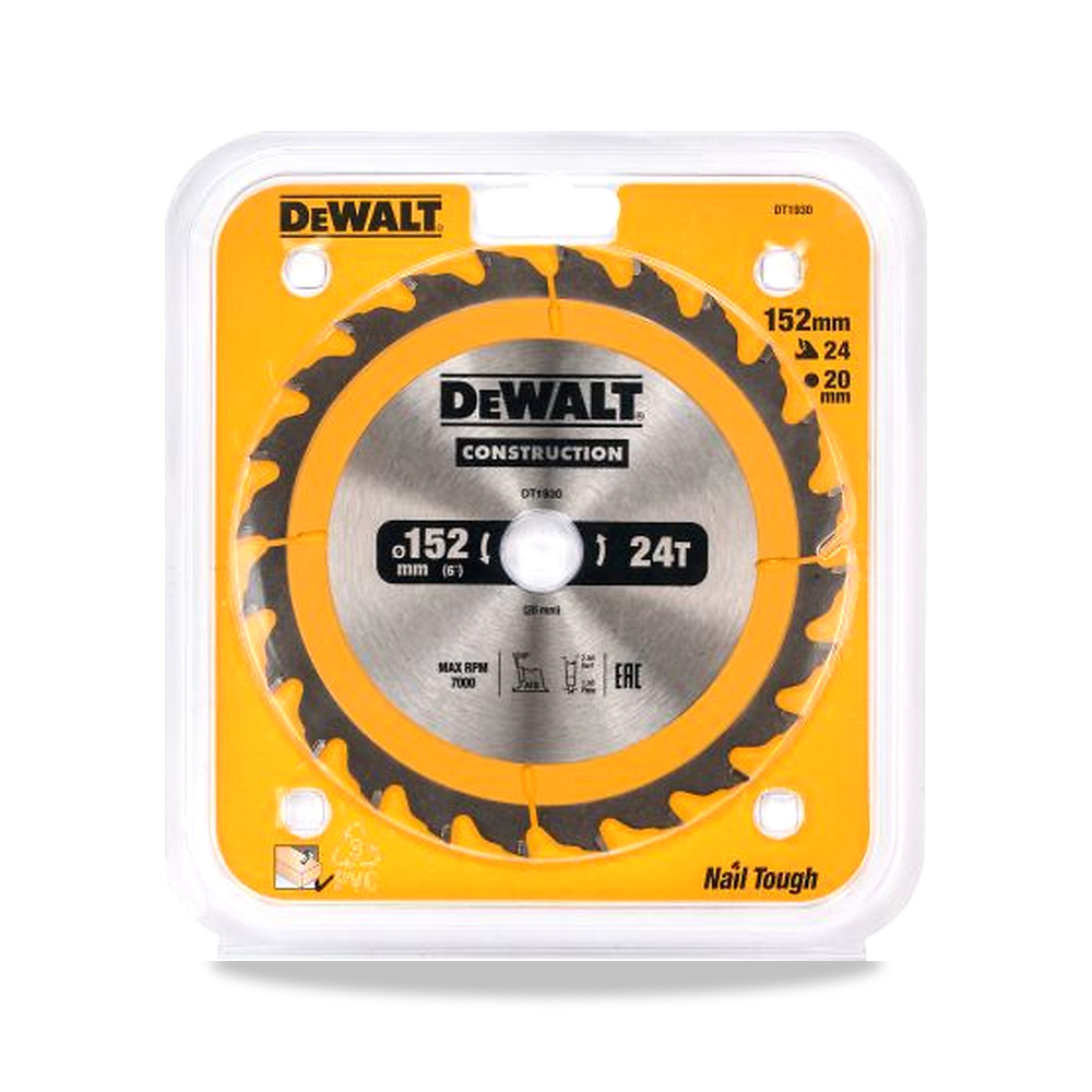 صورة منتج منشار دائري كهربائي شفرة وسلاح قطع 152 مم DeWALT موديل DT1930-QZ – 0.625 بوصة – نوع الخامة Carbide - كود الصنف reemco-2027-0266380 - ماركة يباع من خلال reemco - توريد وتصوير حصري لشركة ريمكو القابضة السعودية