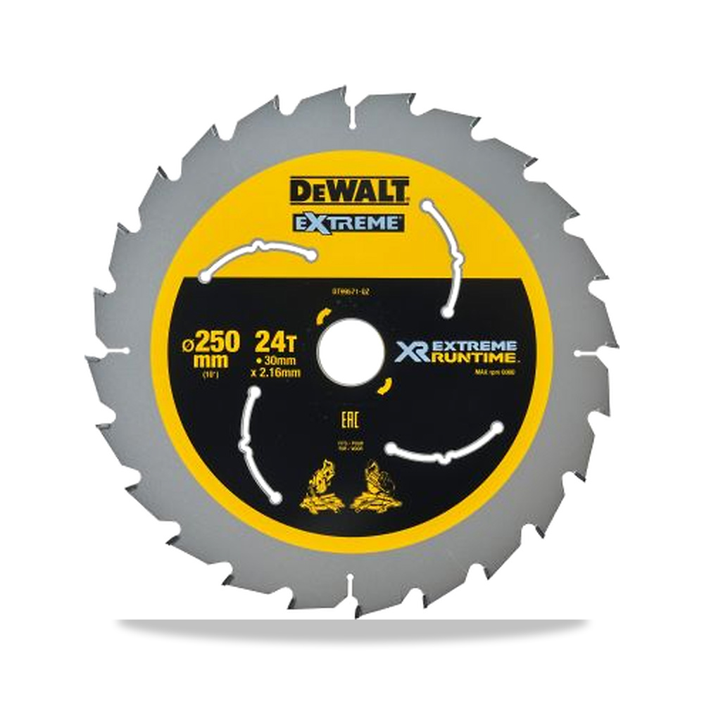 صورة منتج منشار دائري كهربائي شفرة وسلاح قطع 250 مم DeWALT موديل DT99571-QZ – نوع الخامة Carbide - كود الصنف reemco-2027-0266388 - ماركة يباع من خلال reemco - توريد وتصوير حصري لشركة ريمكو القابضة السعودية