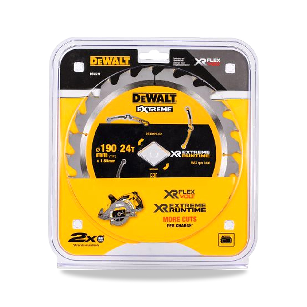 صورة منتج منشار دائري كهربائي خشب شفرة وسلاح قطع 190 مم DeWALT موديل DT40270-QZ – نوع الخامة Carbide - كود الصنف reemco-2027-0266394 - ماركة يباع من خلال reemco - توريد وتصوير حصري لشركة ريمكو القابضة السعودية