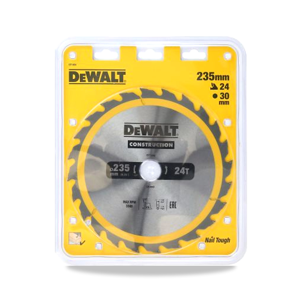 صورة منتج منشار دائري كهربائي خشب شفرة وسلاح قطع 235 مم DeWALT موديل DT1954-QZ – 30 مم – نوع الخامة Carbide - كود الصنف reemco-2027-0266396 - ماركة يباع من خلال reemco - توريد وتصوير حصري لشركة ريمكو القابضة السعودية