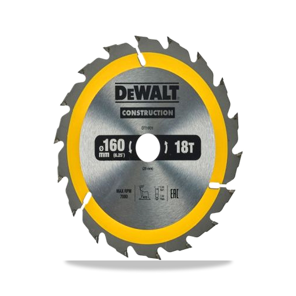 صورة منتج منشار دائري كهربائي خشب شفرة وسلاح قطع 184 مم DeWALT موديل DT4031-QZ – 16 مم – نوع الخامة Carbide - كود الصنف reemco-2027-0266408 - ماركة يباع من خلال reemco - توريد وتصوير حصري لشركة ريمكو القابضة السعودية