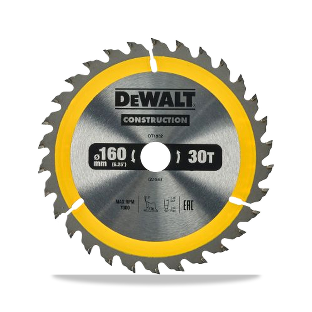 صورة منتج منشار دائري كهربائي شفرة وسلاح قطع 160 مم DeWALT موديل DT1932-QZ – 0.625 بوصة – نوع الخامة Carbide - كود الصنف reemco-2027-0266424 - ماركة يباع من خلال reemco - توريد وتصوير حصري لشركة ريمكو القابضة السعودية