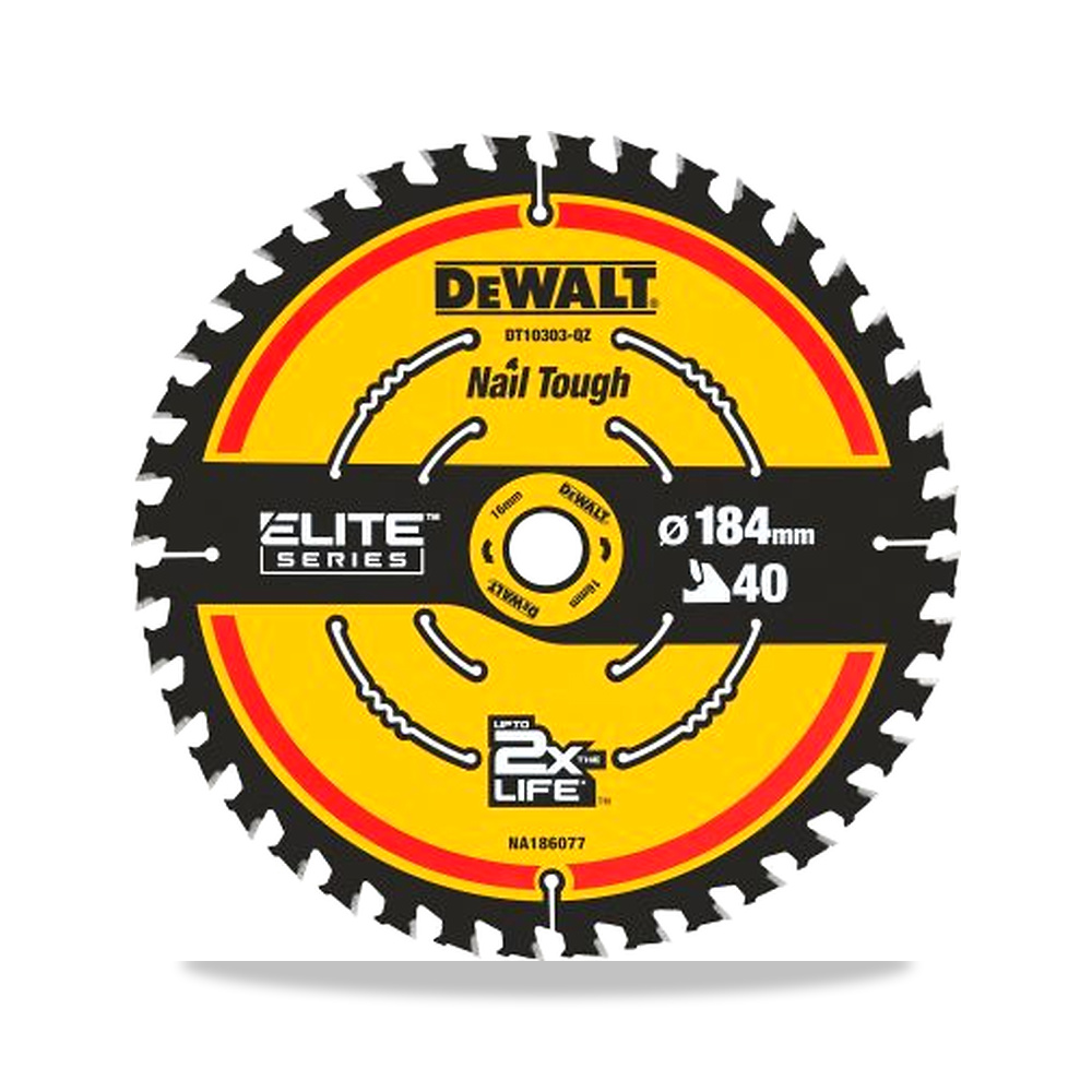 صورة منتج منشار دائري كهربائي شفرة وسلاح قطع 184 مم DeWALT موديل DT10303-QZ – نوع الخامة Carbide - كود الصنف reemco-2027-0266452 - ماركة يباع من خلال reemco - توريد وتصوير حصري لشركة ريمكو القابضة السعودية