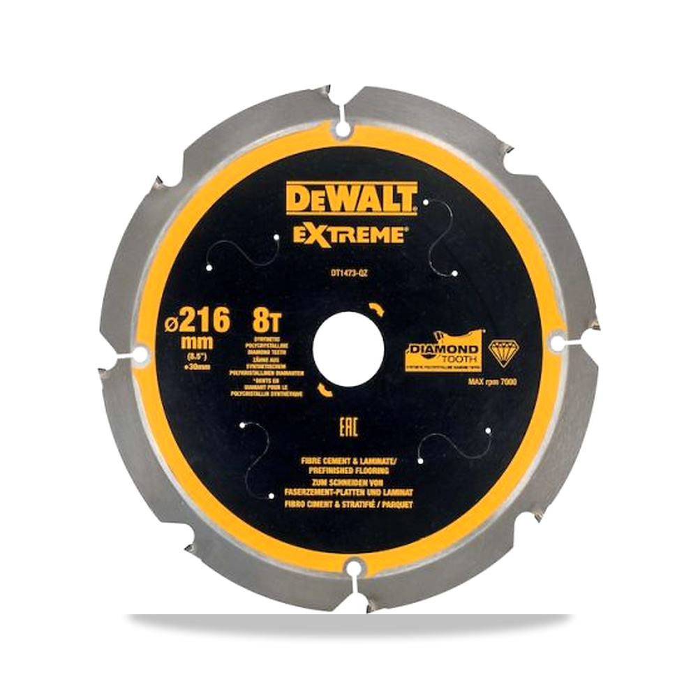 صورة منتج منشار دائري كهربائي شفرة وسلاح قطع 216 مم DeWALT موديل DT1473-QZ – نوع الخامة Polycrystalline Diamond - كود الصنف reemco-2027-0266537 - ماركة يباع من خلال reemco - توريد وتصوير حصري لشركة ريمكو القابضة السعودية