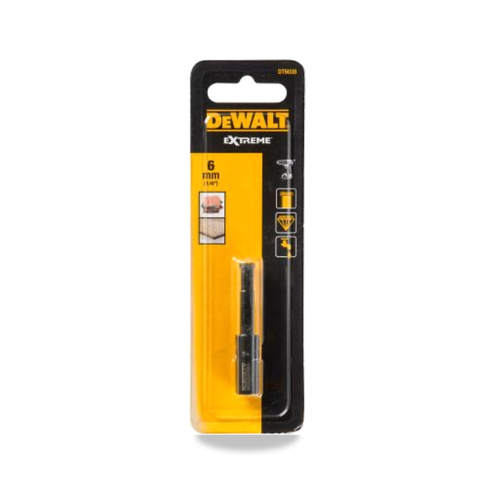 صورة منتج ريشة وبنطة ثقب 6 مم DeWALT موديل DT6038-QZ – نوع الخامة Diamond Tipped - كود الصنف reemco-2027-0267096 - ماركة يباع من خلال reemco - توريد وتصوير حصري لشركة ريمكو القابضة السعودية