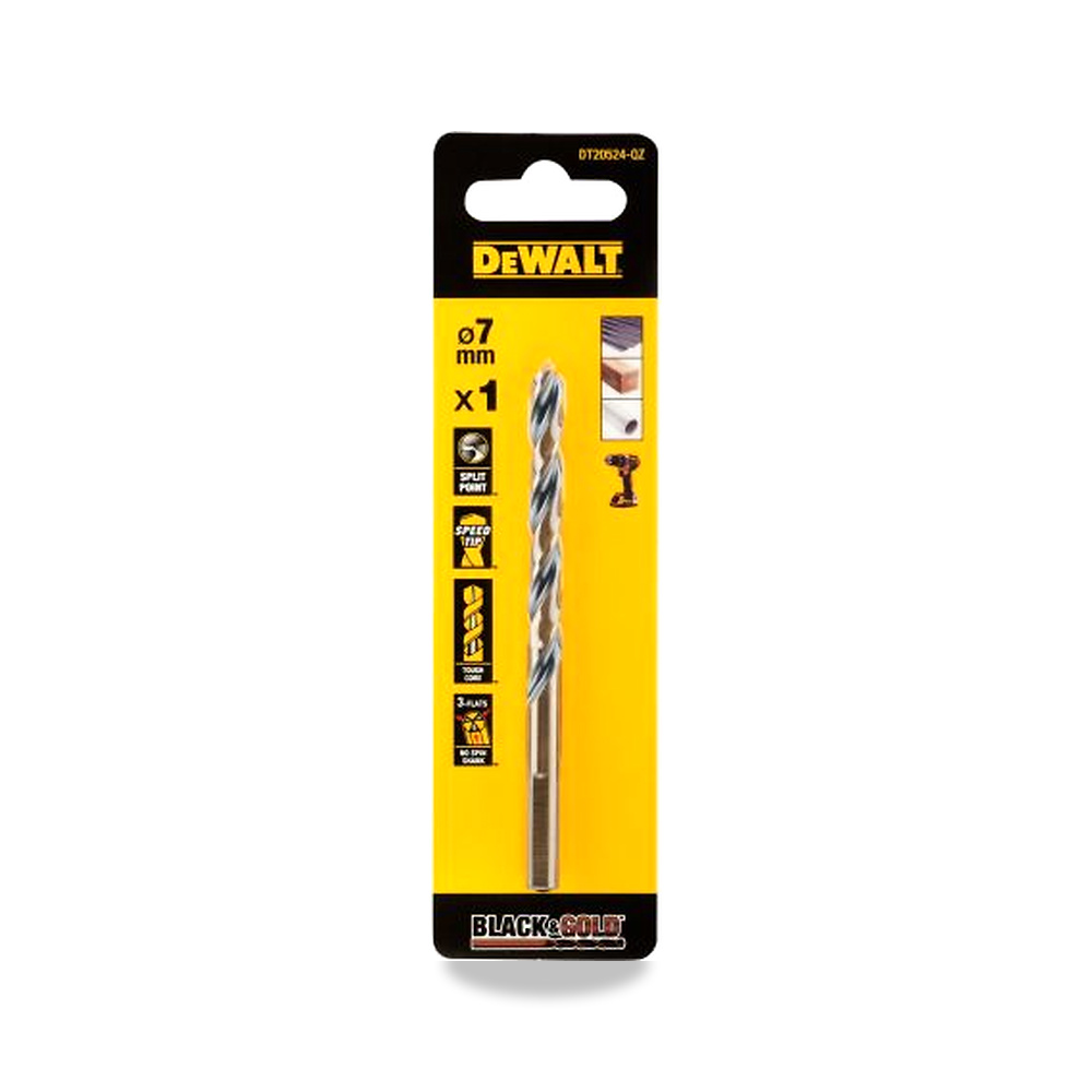 صورة منتج ريشة وبنطة ثقب 7 مم DeWALT موديل DT20524-QZ – نوع الخامة HSS - كود الصنف reemco-2027-0267222 - ماركة يباع من خلال reemco - توريد وتصوير حصري لشركة ريمكو القابضة السعودية