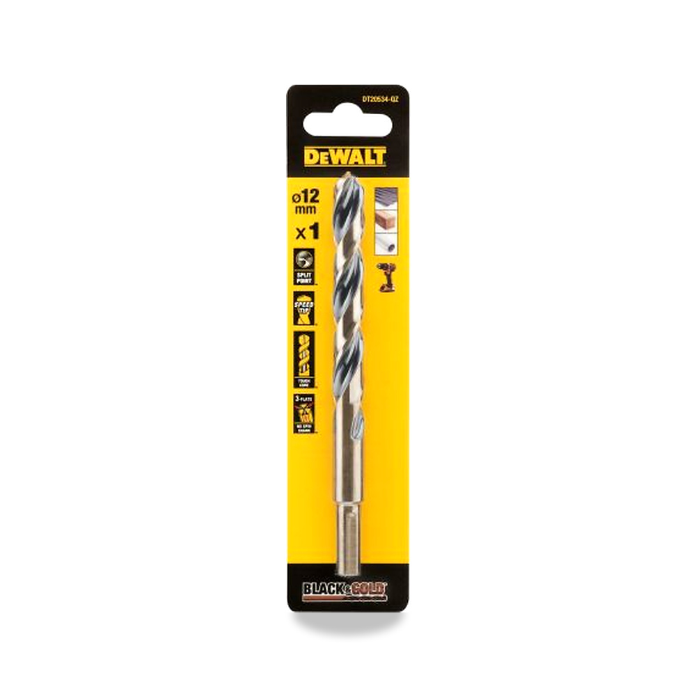 صورة منتج ريشة وبنطة ثقب 12 مم DeWALT موديل DT20534-QZ – نوع الخامة HSS - كود الصنف reemco-2027-0267230 - ماركة يباع من خلال reemco - توريد وتصوير حصري لشركة ريمكو القابضة السعودية