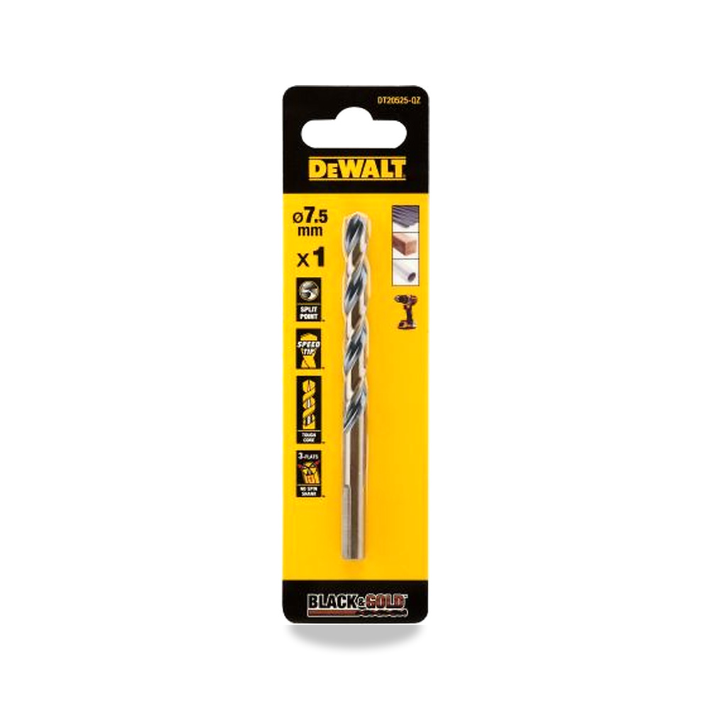 صورة منتج ريشة وبنطة ثقب 7.5 مم DeWALT موديل DT20525-QZ – نوع الخامة HSS - كود الصنف reemco-2027-0267233 - ماركة يباع من خلال reemco - توريد وتصوير حصري لشركة ريمكو القابضة السعودية
