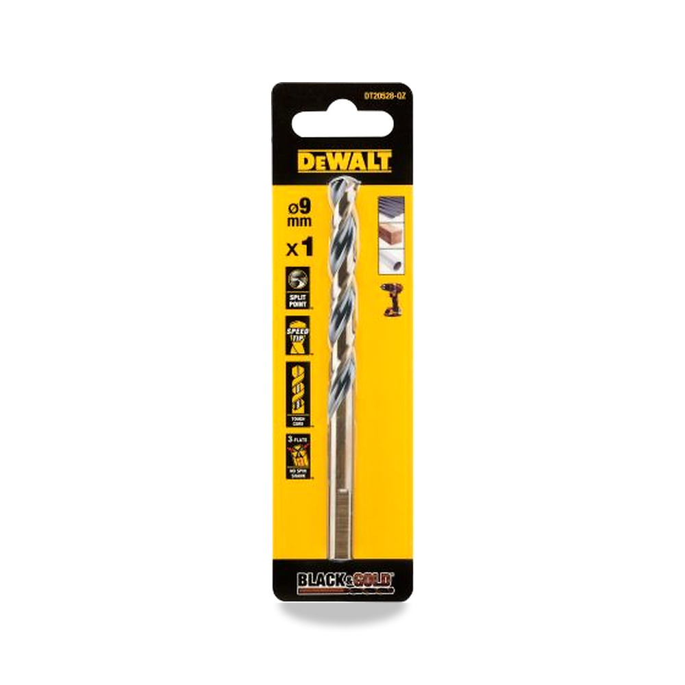 صورة منتج ريشة وبنطة ثقب 9 مم DeWALT موديل DT20528-QZ – نوع الخامة HSS - كود الصنف reemco-2027-0267234 - ماركة يباع من خلال reemco - توريد وتصوير حصري لشركة ريمكو القابضة السعودية