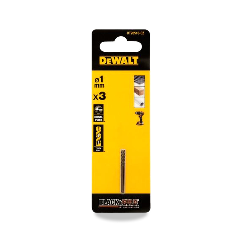 صورة منتج ريشة وبنطة ثقب 1 مم DeWALT موديل DT20510-QZ – نوع الخامة HSS - كود الصنف reemco-2027-0267238 - ماركة يباع من خلال reemco - توريد وتصوير حصري لشركة ريمكو القابضة السعودية